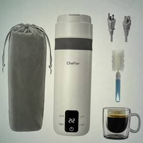 Cheflor Sy-650b Portable Electric 450ml Travel Kettle Direct Sip Spout 4 Temps Bpa Free Led