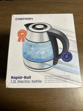 81008784483 Chefman Electric Kettle 1.2l 1500w Hot Water Bpa Free Shut Off Rapid-boil New