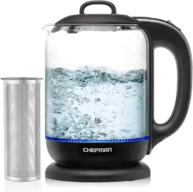 Chefman 810087846800 1.7 Liter Electric Kettle With Tea Infuser Open Box