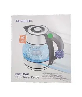 1500w Chefman 810087847180 Electric Kettle 1.2l Hot Water Tea Pot With Infuser Bpa Free Auto Shut