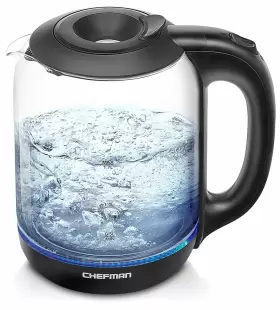 Chefman 816458025591 1.7 Liter Electric Kettle With Easy Fill Lid Cordless Removable