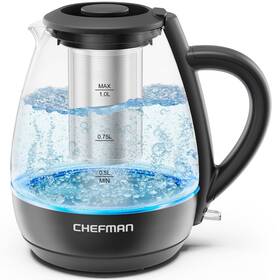 Chefman B0ccg1z86c Electric Kettle Tea Infuser 1l 1500w Removable Lid Boil-dry Safe