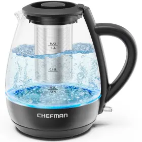 B0ccg1z86c Chefman Electric Kettle Tea Infuser 1l 1500w Removable Lid Boil-dry Safe
