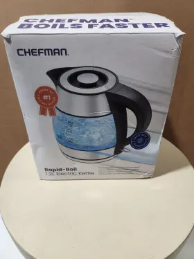Rj11-12 Chefman Rapid Boil 1.2l Electric Tea Kettle With Removable Lid - Stainless Steel