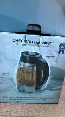 Chefman Rj11-17-ct 1.8l Electric Kettle Glass Tea Infuser 1750w