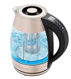 Rj11-17-tcti-tg-rose Chefman 1.8l Digital Electric Kettle Glass Rose Tea Infuser 7 Presets Rapid Boil