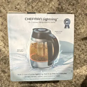 Rj11-18-cti-hip-ds Chefman Lightning 1.8l Glass 1750w Digital Temp Control Cordless Electric Kettle