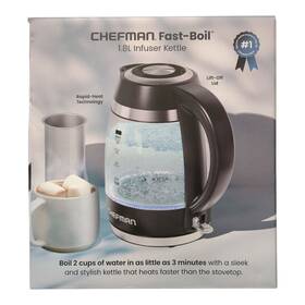 Chefman Rj11-18-pl-ti Fast-boil Electric Kettle With Removable Tea Infuser 1500w 1.8l