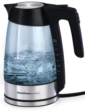 6790001s Chefs Choice Chefschoice 679 Cordless Electric Glass Kettle With Soft-touch Handle Auto S