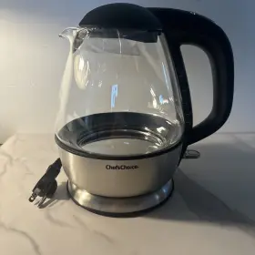 Chefs Choice International 087877680016 Cordless Electric Glass Kettle #680 Stainless Steel