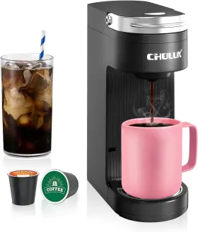 Cl-cm24002 Chulux Slim Single Serve Coffee Maker For K Pods One Cup Black