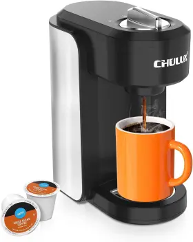 Lc-cm23804-rf Chulux Compact Coffee Maker Single Serve Instant One Cup Pod Black