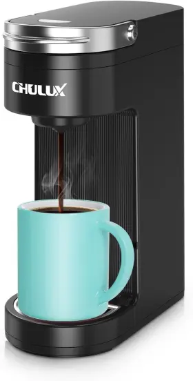 Lc-cm53807-bk Chulux Slim Single Serve Coffee Maker For K Cup Mini Travel One Matte Black