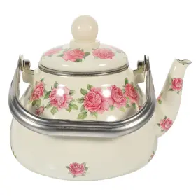 S29zsajt24ow9c16v Ciieeo Enamel Teapot 7.48 Inch Floral Water Kettle For Home Kitchen Use Japanese Sty