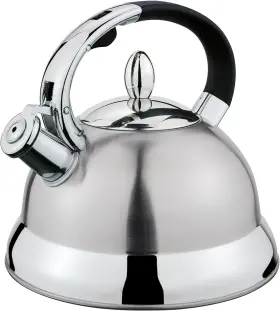 C430325 Cilio Conte 18/8 Stainless Steel Whistling Water Kettle 2 Qt Silver