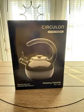 48166-s Circulon 2 Quart 1.9l Black Enamel On Steel Whistling Teakettle Model # 48166