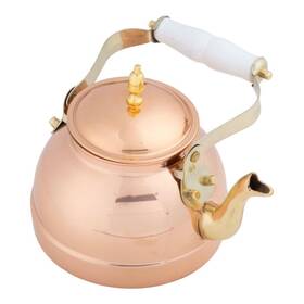 Classic Cuisine Gw86a09-01-twn Copper Tea Kettle - Teapot For Stovetop With Exterior Nickel Lining