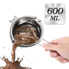 Cohoop 738634033520 Chocolate Melting Pot - 600ml Double Boiler With Heat 0.6 Quarts Silver