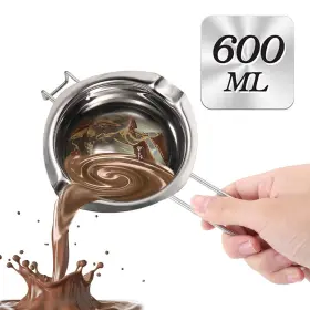 Cohoop 738634033520 Chocolate Melting Pot - 600ml Double Boiler With Heat 0.6 Quarts Silver