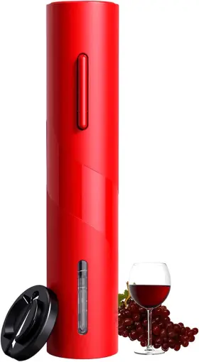 Kb1-red Cokunst Electric Wine Opener Reusable Cordless Bottle Corkscrew Red