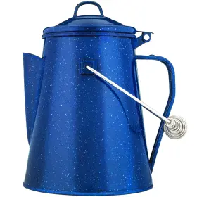 Coletti 850044612475 Classic 60 Oz Blue Enamel Camping Kettle For Boiling Water