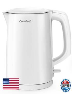 Comfee B0dz6qy4cq Comfeeft 1.5l Electric Kettle Double Wall Stainless Steel Fast Boil Auto-off
