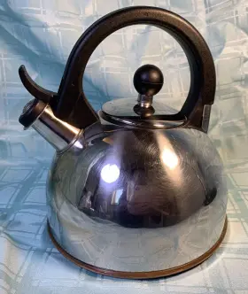 0611 Copco 1.5 Quart Whistling Tea Pot Brushed Stainless Steel With Copper Bottom #0611