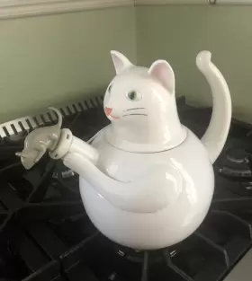 2503-51 Copco Cat And Mouse Enamelware Tea Kettle Vintage 80 S
