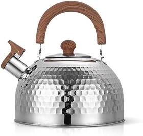 Corva 985119502451 3l Stainless Steel Whistling Tea Kettle Wood Handle