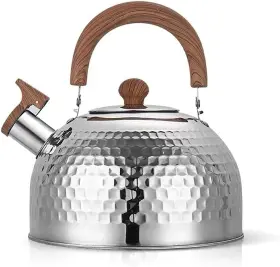 Corva 985119502451 3l Stainless Steel Whistling Tea Kettle Wood Handle