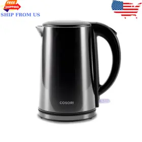 Cdk-se151-kus Cosori Double-wall Electric Kettle 1.5l Stainless Steel 1500w Black