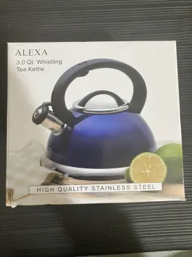 77017 Creative Home Alexa 3.0 Quart Whistling Tea Kettle Cobalt Blue