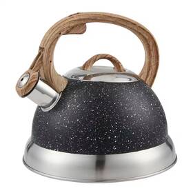 Creative Home 744759318596 9 Cups Opaque Black With Speckle Stainless Steel Whistling Tea Kettle Teapot Wit