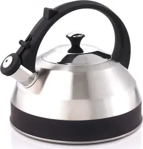77041 Creative Home Steppes 2.8 Quart Stainless Steel Whistling Teakettle With Aluminum