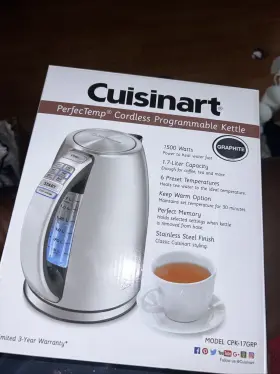 Cpr-17grp Cuisinart Kettle Perfect Temp Cordless Programmable Model Cpk- 17grp
