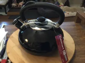 Pg-36034 Cuisinart 2 Quart Porcelain Enamel On Steel Construction Tea Kettle Black New With Tag