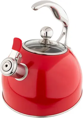 40018-9339rc Culinary 3-ply Stainless Steel Whistling Tea Kettle 2.6 Quart Includes Temp