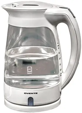 Kg82w Dafi By Ruby Compass Ovente Electric Kettle Hot Water Boiler 1.7 Liter Bpa Free Borosilicate Glass