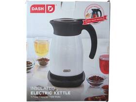 Dash Detk300gbmw04 Insulated Electric Kettle 1.7l 1500w Matte White Cool Touch Housing