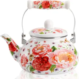 Deayou 445044815822 2.6 Quart Enamel Tea Kettle 2.5l Porcelain Pot With Handle For Hot