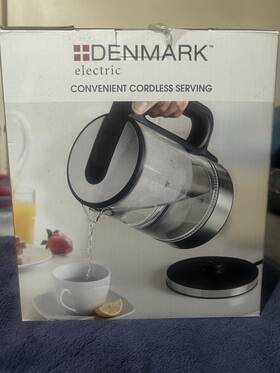 Denmark 445006298298 7-cup Glass Electric Cordless Tea Kettle 1.7-l Fast Boil