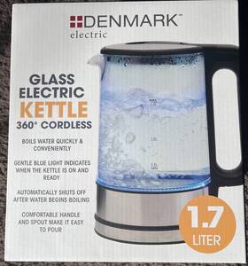 Denmark Sa-a1640 Electric Glass Kettle 360 Degree Cordless 1.7 Liter