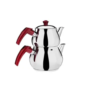 Destalya 683295340369 Turkish Teapot Set Stainless Steel Double Tea Pots For Stove Top Make