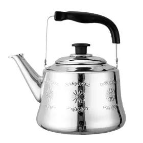 D-teapot-flower-3l Dicunoy Stovetop Tea Kettle 3.2 Quart Silver Water Stainless Steel V Inch