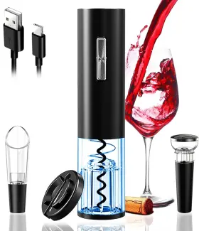 Dodiff-sgs-kp3-362002 Dodiff Electric Wine Opener Set Rechargeable Automatic Corkscrew Remover Black
