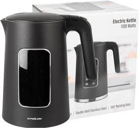 Electronics Ek-eps6801d1 Lcd Electric Kettle 1100w - 1.7l Hot Water Tea With Digital Display Temp