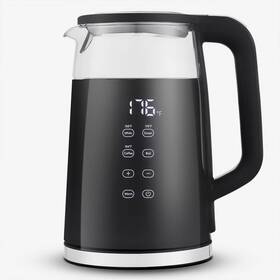 Elite Cuisine 94960922 1.8 Quart Double Wall Cool Touch Glass Digital Tea Kettle