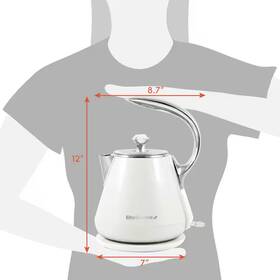 Elite Gourmet 313016454430 1.2 L White Cool-touch Stainless Steel Electric Kettle