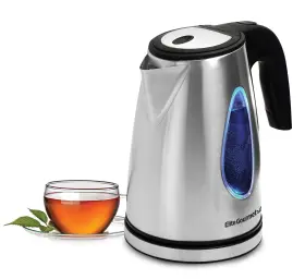B00gbcbvpo Elite Gourmet Ekt-1271 1.7l Electric Kettle - Stainless Steel Blue Led Cordles