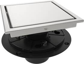 Ello&allo Efd-n-y15 Ello&allo 6 Inch Square Shower Drain Floor With Flange Reversible 2-in-1 C
